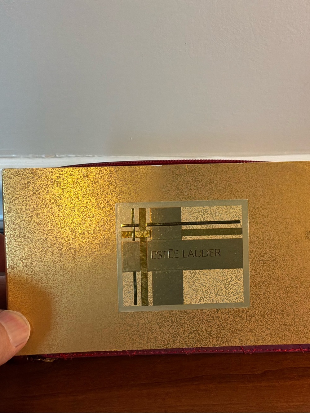 Estée Lauder Gold and Red Decorative Cosmetic Box
